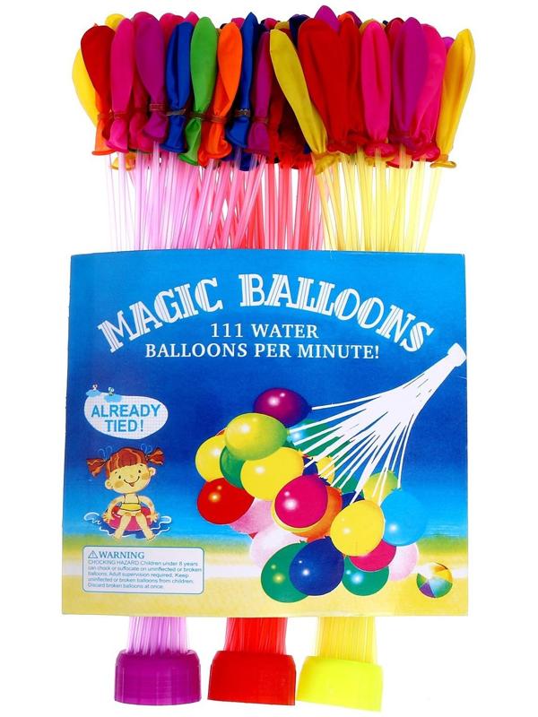 Водные бомбы «Шар», 3 насадки, 37 шаров, цвета МИКС