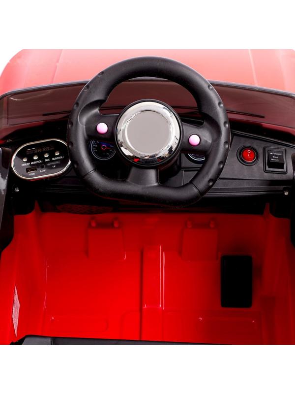 Электромобиль «Ренджик», 2 мотора, радиоуправляемый, FM, USB, цвет красный