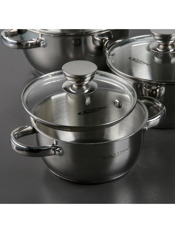 Набор кастрюль «Антея», 3 предмета: 1,5 л, 2 л, 3 л, капсульное дно, подарочная упаковка