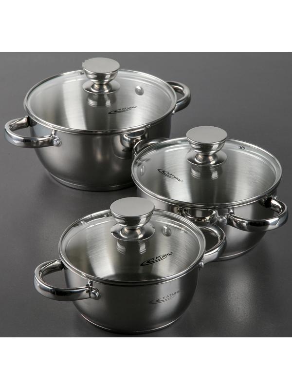 Набор кастрюль «Антея», 3 предмета: 1,5 л, 2 л, 3 л, капсульное дно, подарочная упаковка