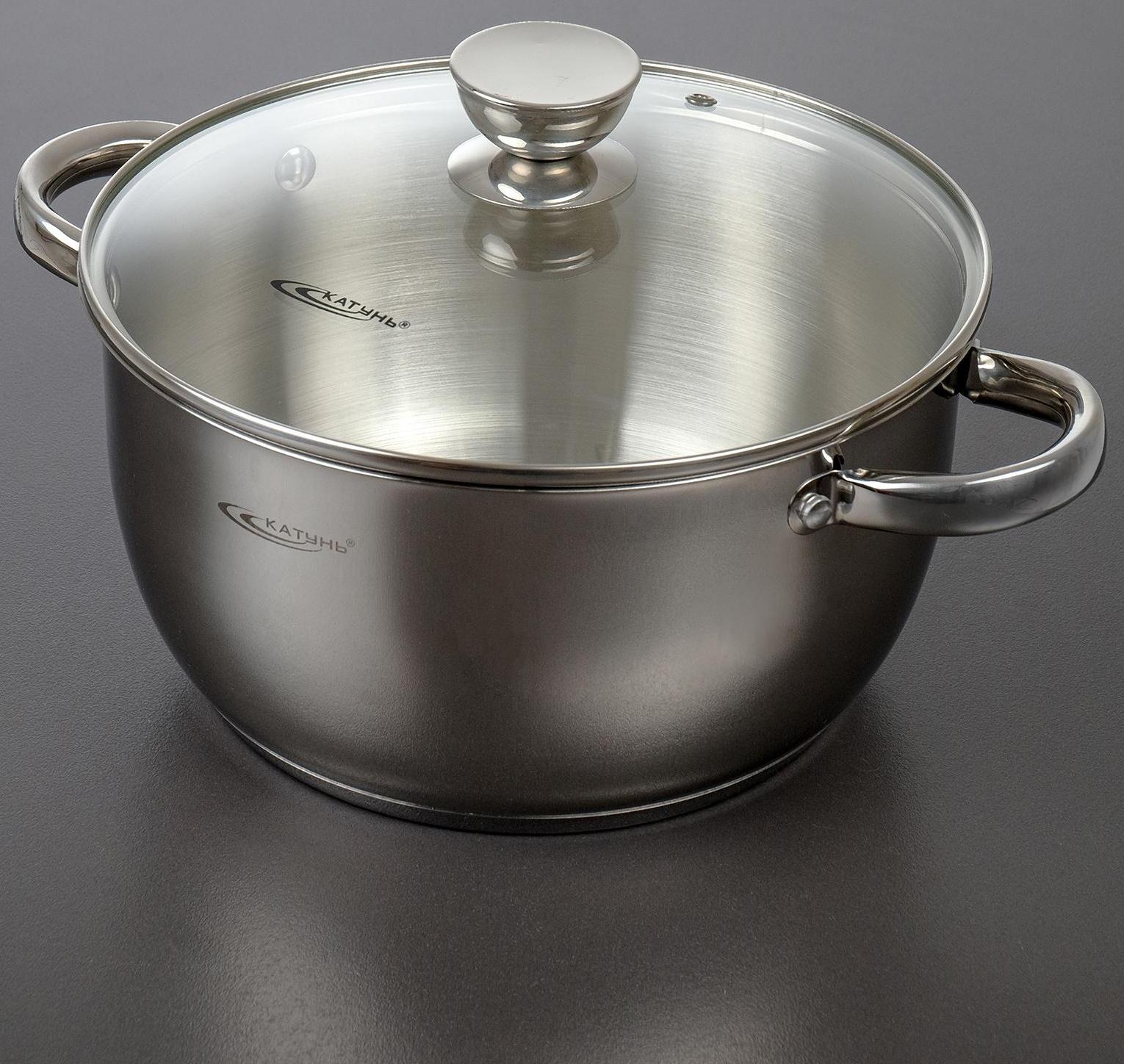 Кастрюля «Антея», 5 л, d=24 см, капсульное дно, стеклянная крышка