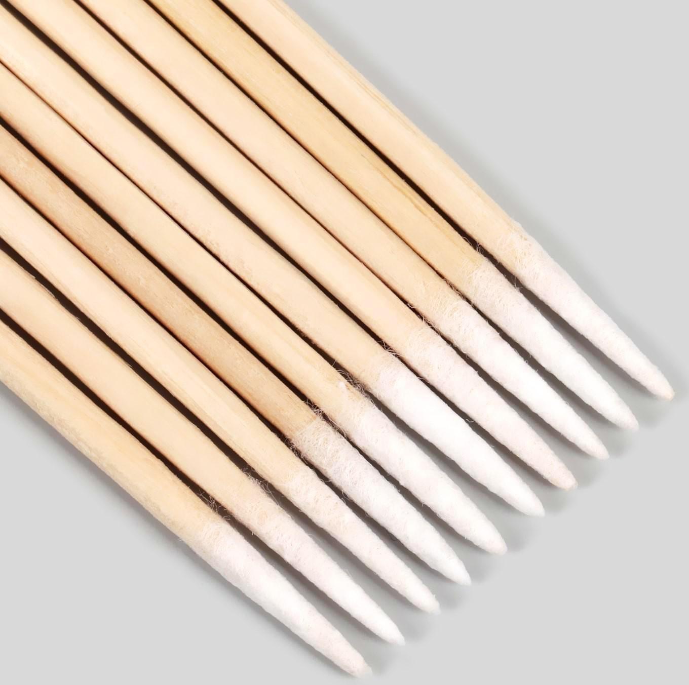 Ватные палочки на деревянной основе, заострённые, 10 см, 100 шт