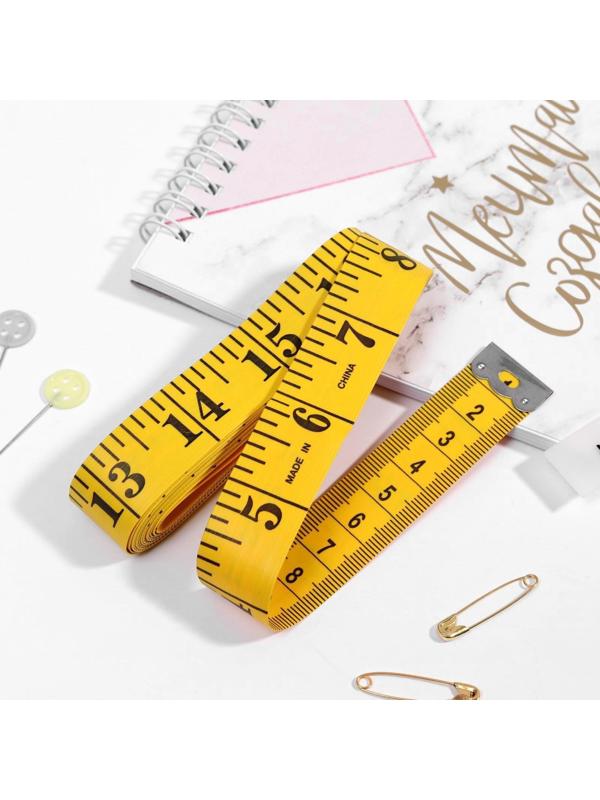 Сантиметровая лента портновская, 300 см (см/дюймы), цвет жёлтый