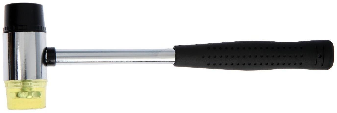 Молоток рихтовочный ТУНДРА, металлическая обрезиненная рукоятка, бойки 35 мм, 300 г