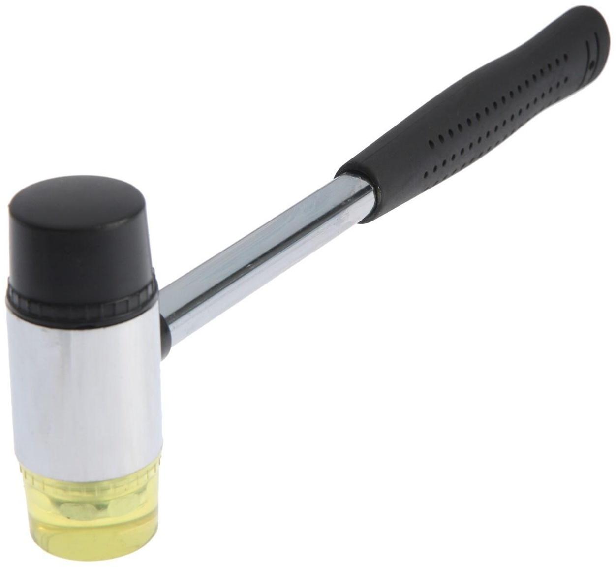 Молоток рихтовочный ТУНДРА, металлическая обрезиненная рукоятка, бойки 35 мм, 300 г