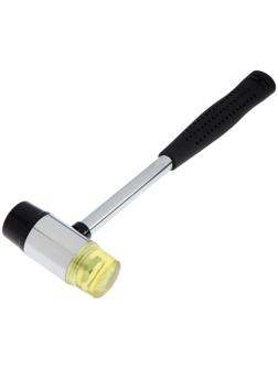 Молоток рихтовочный ТУНДРА, металлическая обрезиненная рукоятка, бойки 35 мм, 300 г