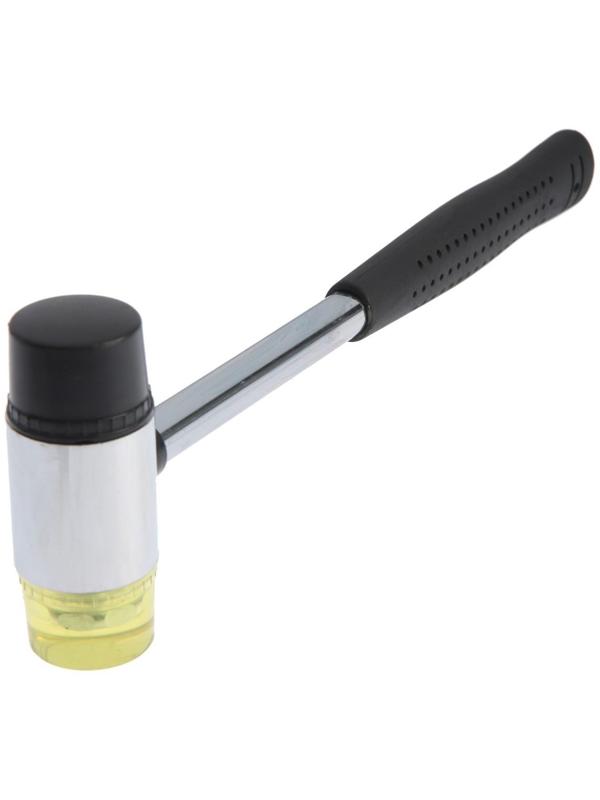 Молоток рихтовочный ТУНДРА, металлическая обрезиненная рукоятка, бойки 35 мм, 300 г