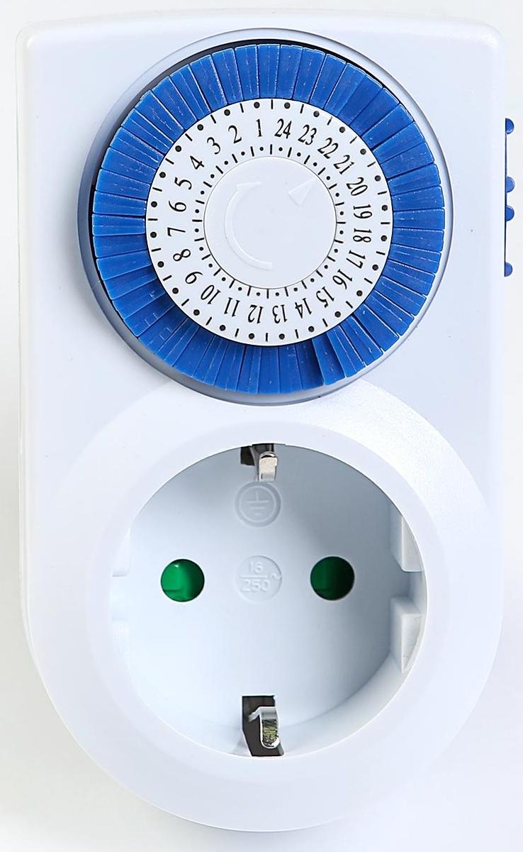 Таймер розеточный Smartbuy, механический, 3500 Вт, 48 вкл./выкл. сутки, интервал 30 мин