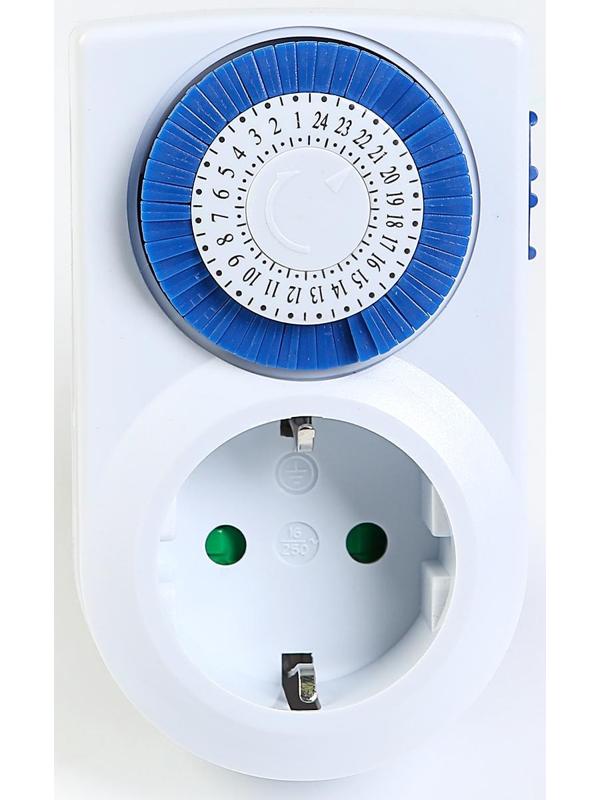 Таймер розеточный Smartbuy, механический, 3500 Вт, 48 вкл./выкл. сутки, интервал 30 мин