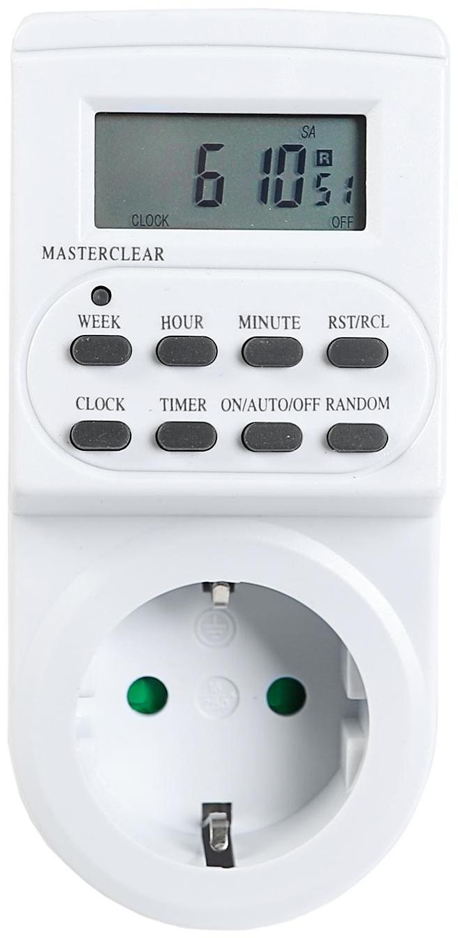 Таймер розеточный Smartbuy, электронный, 3500 Вт, недельный+суточный