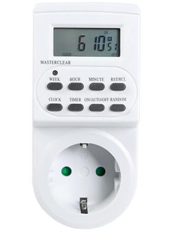 Таймер розеточный Smartbuy, электронный, 3500 Вт, недельный+суточный