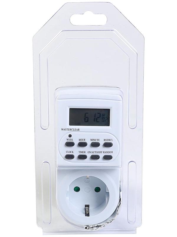 Таймер розеточный Smartbuy, электронный, 3500 Вт, недельный+суточный