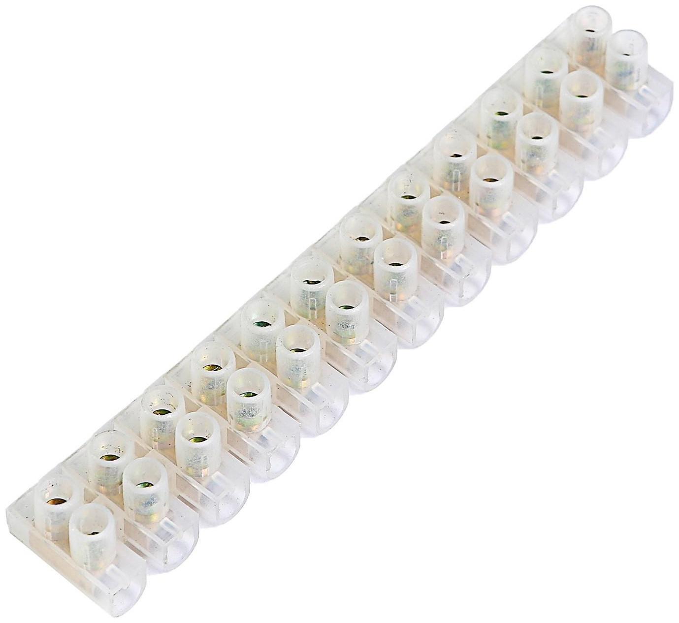 Клеммная колодка Smartbuy, 12 секций, 4 мм, 3 А, полиэтилен, белая