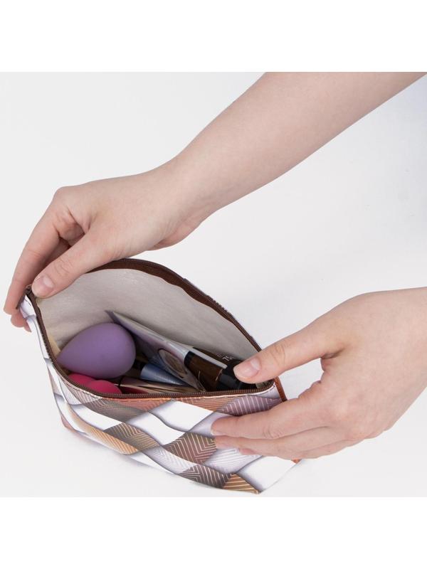 Косметичка на молнии, цвет коричневый