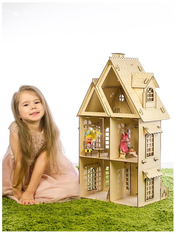 Конструктор «Кукольный домик», 2 этажа, фанера — 3 мм