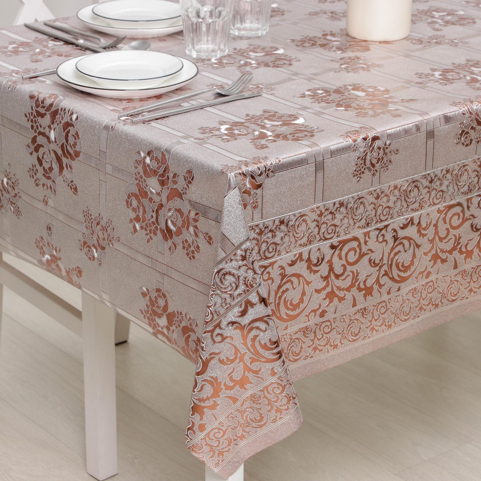 Клеёнка столовая на тканевой основе, ширина 137 см, толщина 0,25 мм, рулон 20 метров