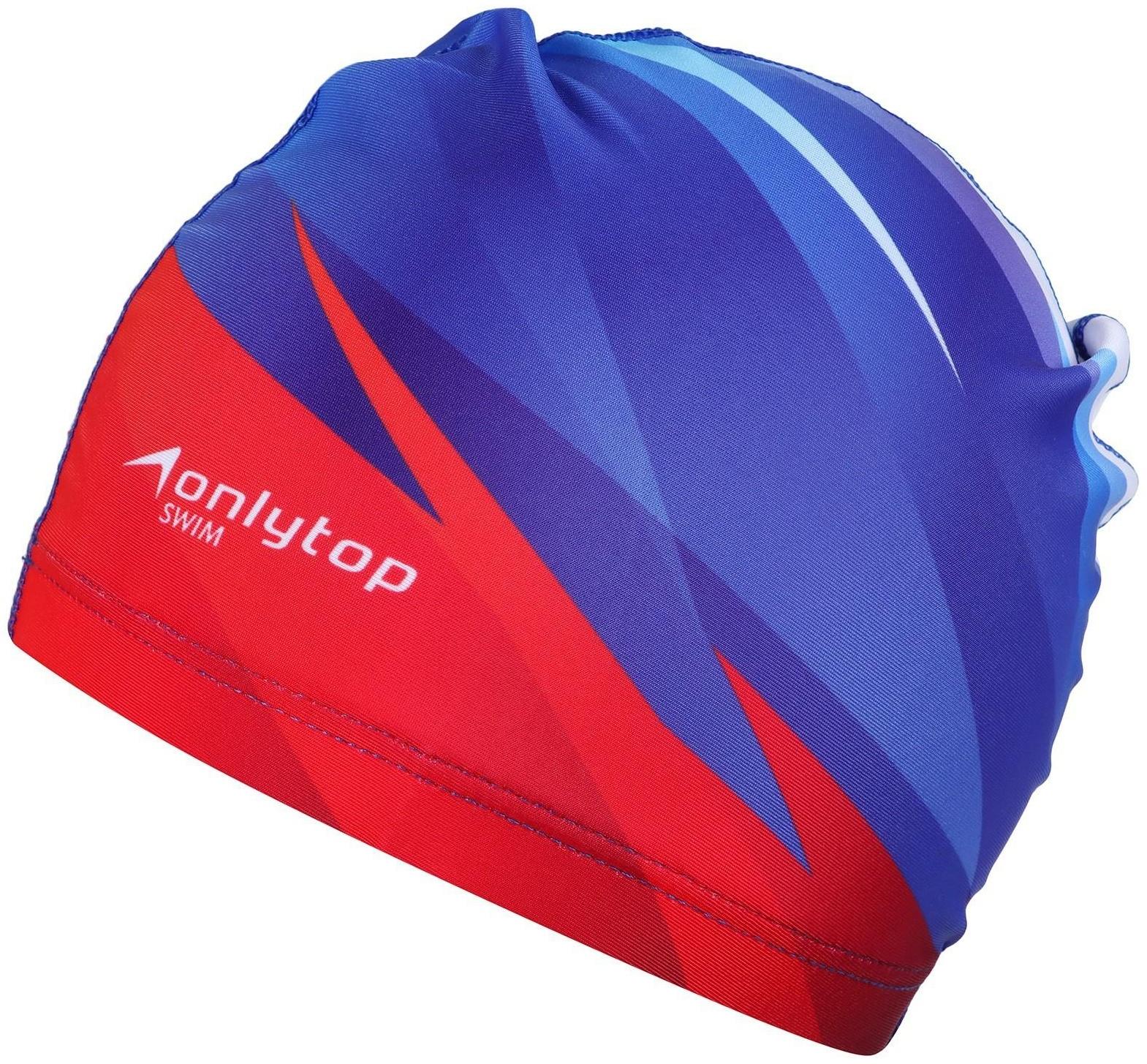 Шапочка для плавания взрослая ONLYTOP Swim, тканевая, обхват 54-60 см