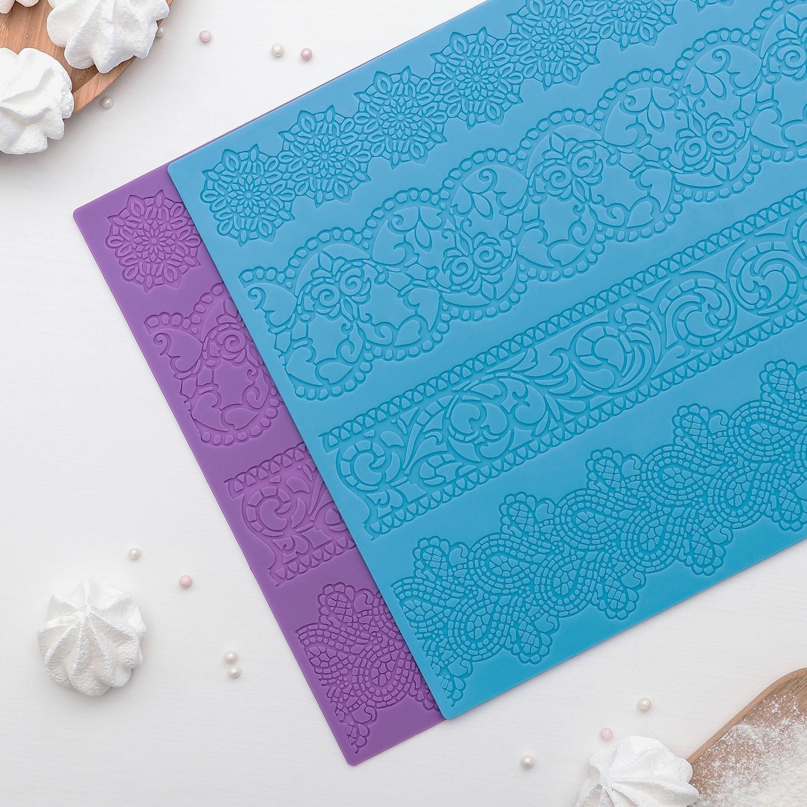 Коврик для айсинга силиконовый Доляна «Восхищение», 39×29,5 см, цвет МИКС