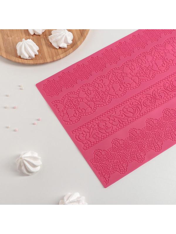 Коврик для айсинга силиконовый Доляна «Восхищение», 39×29,5 см, цвет МИКС