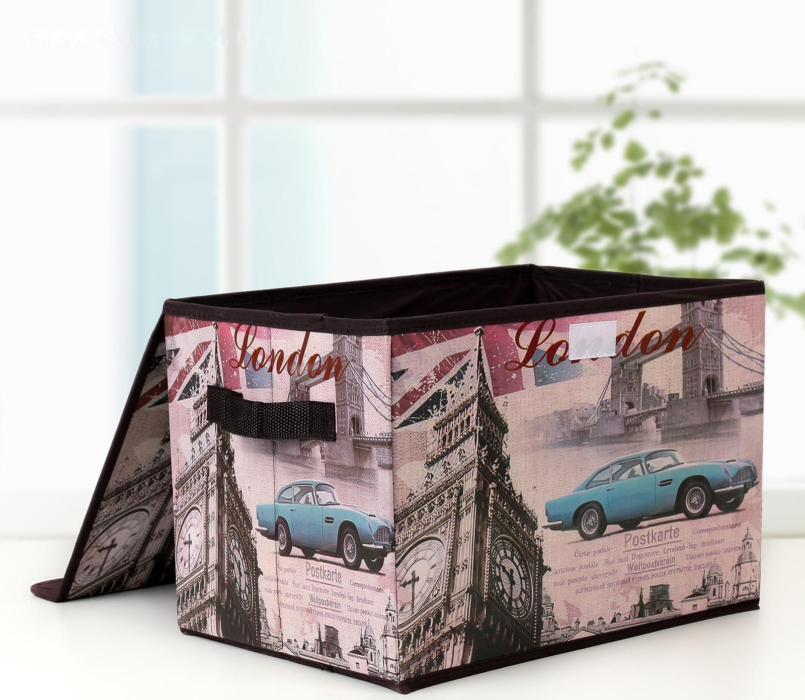 Короб стеллажный для хранения с крышкой «Страны», 38×25×25 см, дизайн МИКС