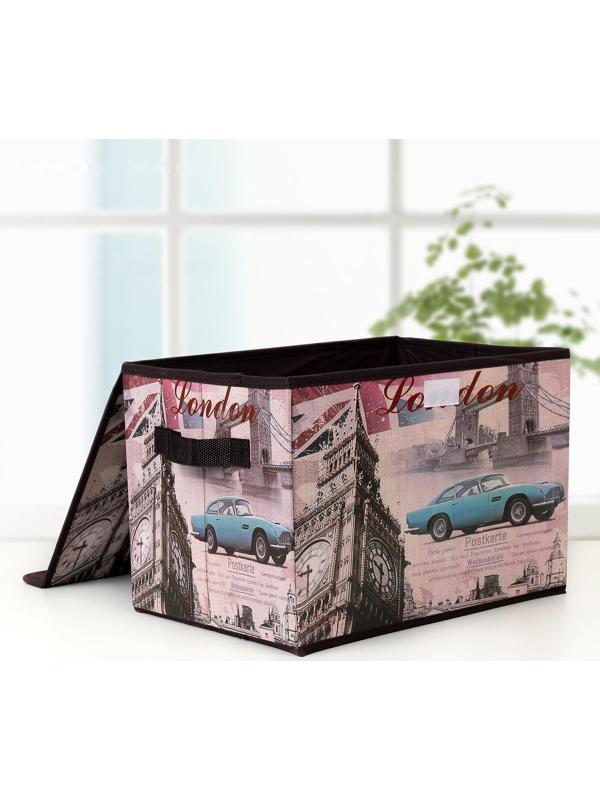 Короб стеллажный для хранения с крышкой «Страны», 38×25×25 см, дизайн МИКС