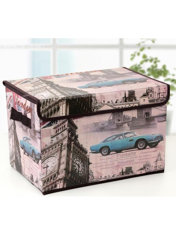 Короб стеллажный для хранения с крышкой «Страны», 38×25×25 см, дизайн МИКС