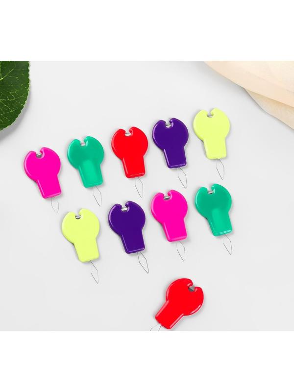 Нитевдеватель с лезвием, 10 шт, цвет разноцветный