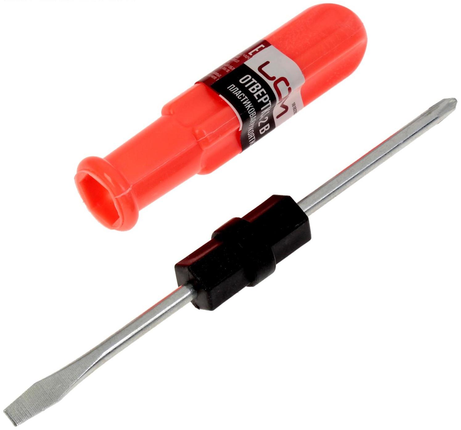 Отвертка комбинированная ЛОМ, 2 в 1, пластиковая рукоятка, PH1/SL5 х 70 мм