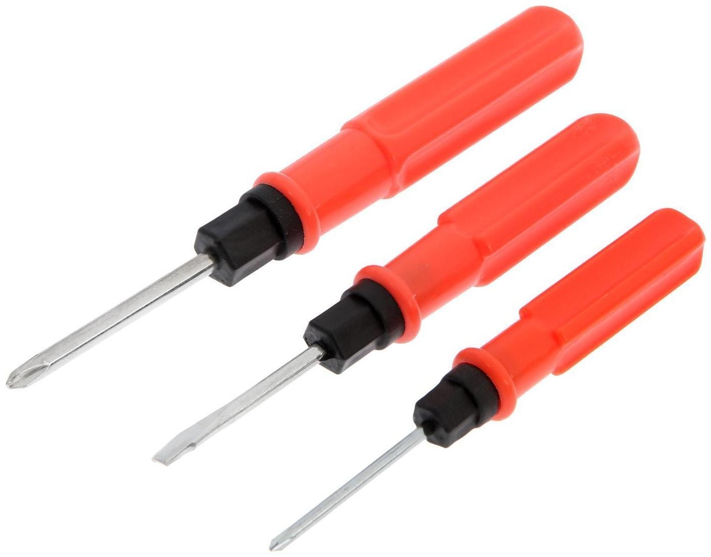 Набор отверток ЛОМ, 2 в 1, PH0/SL3 х 60 мм, PH1/SL5 х 70 мм, PH2/SL6 х 75 мм, 3 шт.