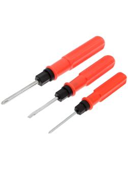 Набор отверток ЛОМ, 2 в 1, PH0/SL3 х 60 мм, PH1/SL5 х 70 мм, PH2/SL6 х 75 мм, 3 шт.