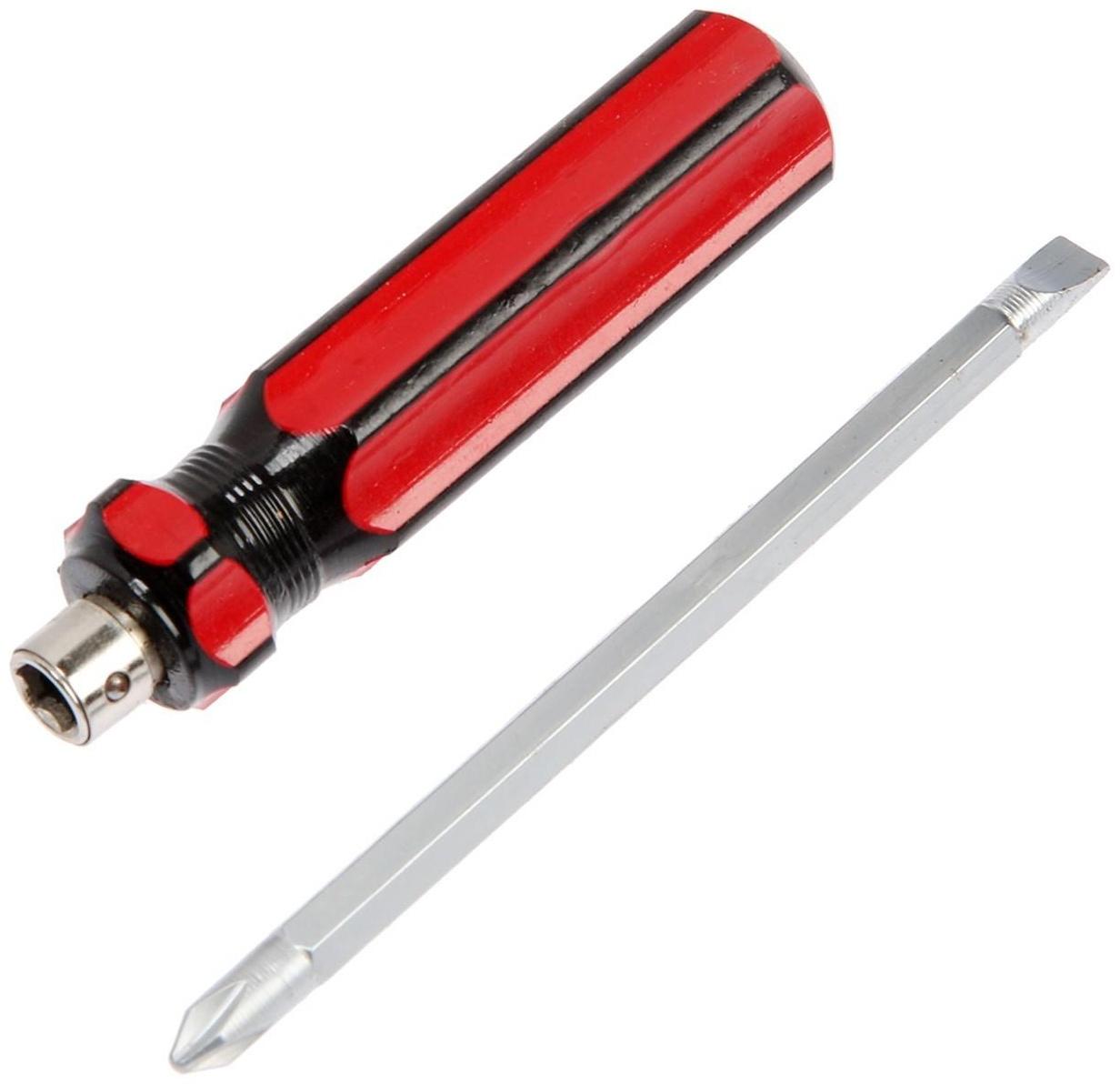 Отвертка комбинированная ЛОМ, 2 в 1, пластиковая рукоятка, PH1/SL5 х 100 мм