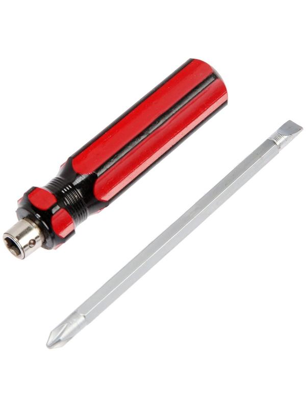 Отвертка комбинированная ЛОМ, 2 в 1, пластиковая рукоятка, PH1/SL5 х 100 мм