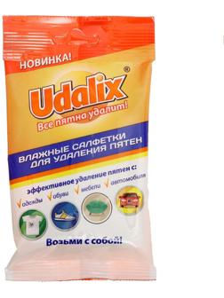 Пятновыводитель Udalix, влажные салфетки, 15 шт