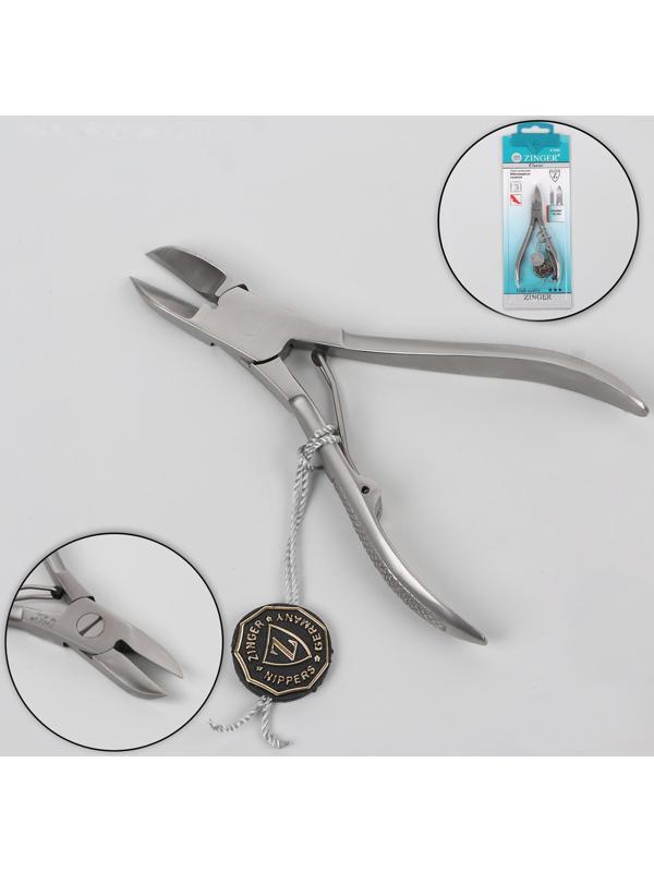 Кусачки педикюрные, 11 см, длина лезвия - 16 мм, на блистере, цвет матовый серебристый, ME-45-D(FD)