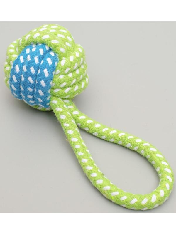 Мячик из каната с ручкой, шарик 5 см, до 30 г, микс цветов