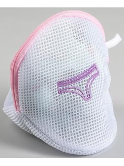 Мешок для стирки нижнего белья Доляна, 20×20×20 см, трёхслойный, крупная сетка, цвет МИКС