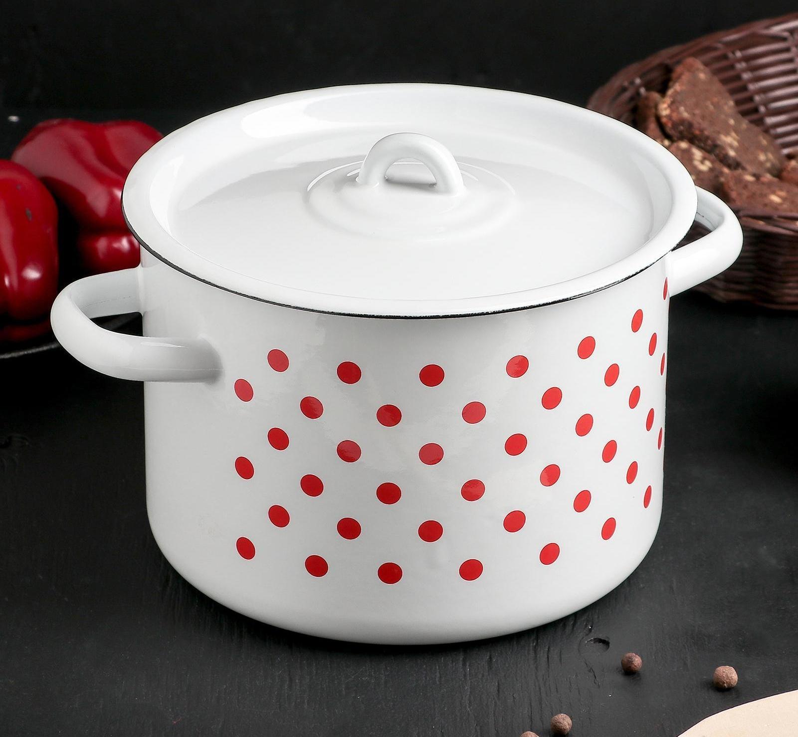 Кастрюля, 4,5 л, индукция, рисунок МИКС, цвет белый