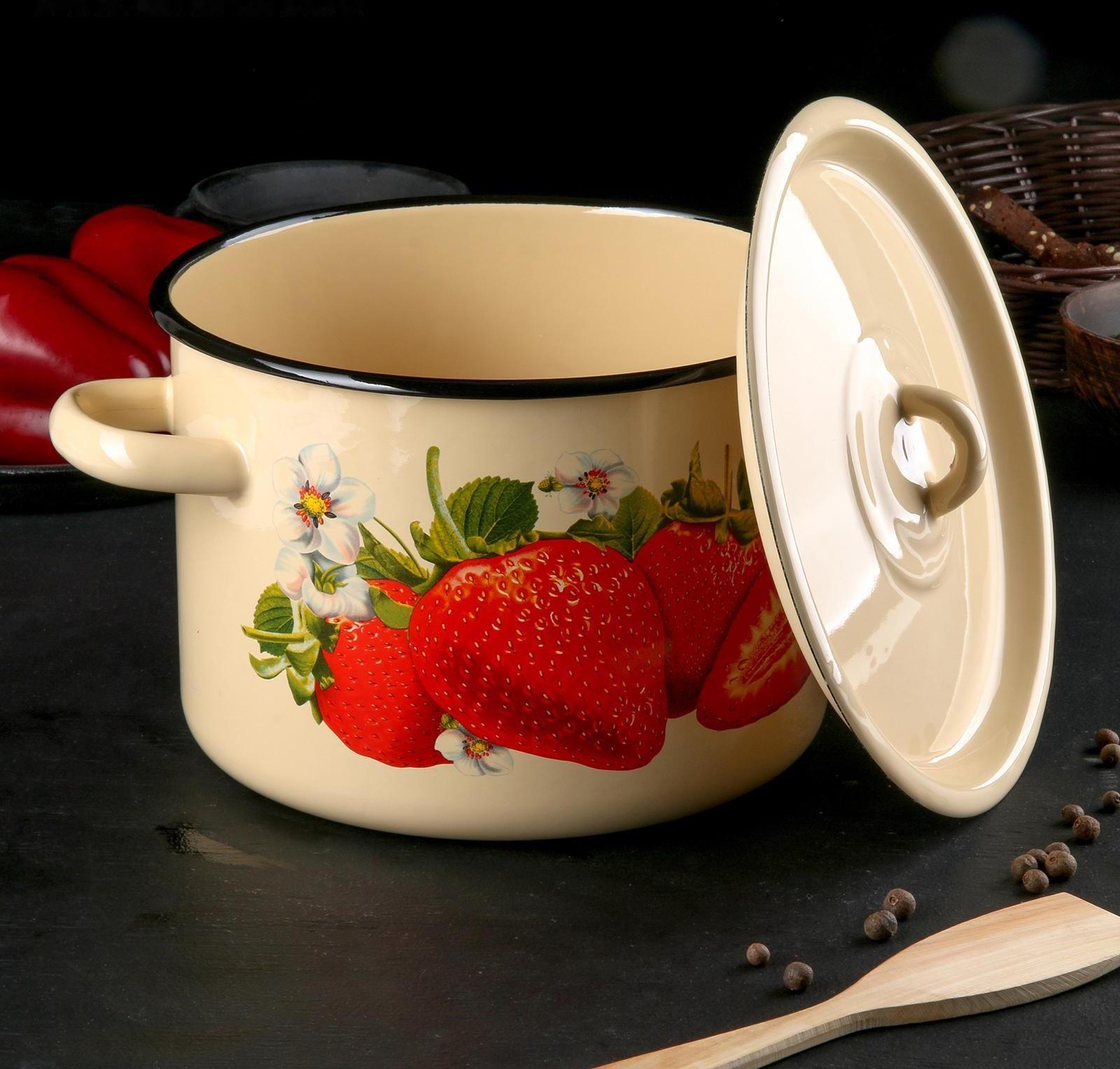 Кастрюля, 4,5 л, индукция, рисунок МИКС, цвет белый