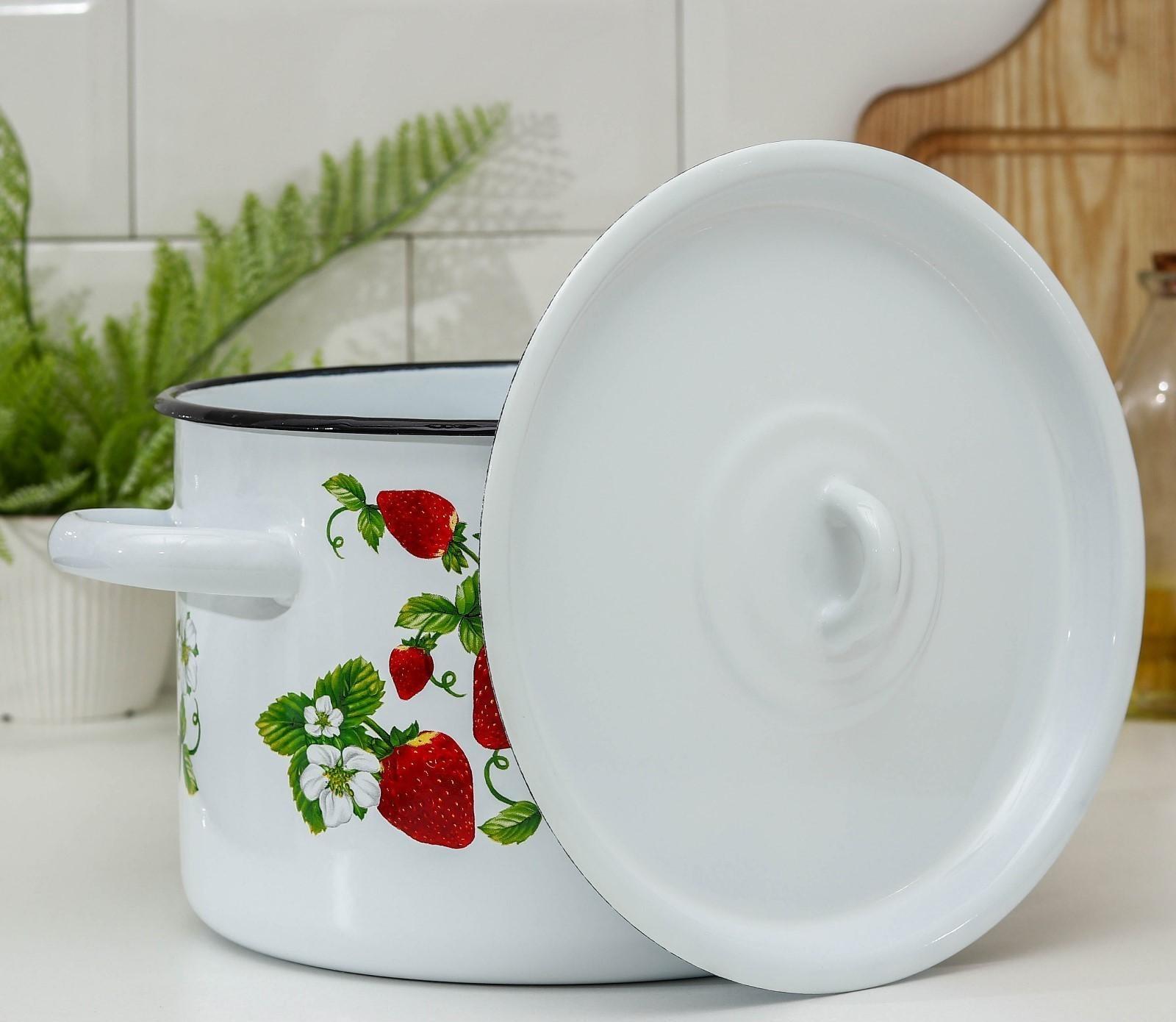 Кастрюля, 4,5 л, индукция, рисунок МИКС, цвет белый