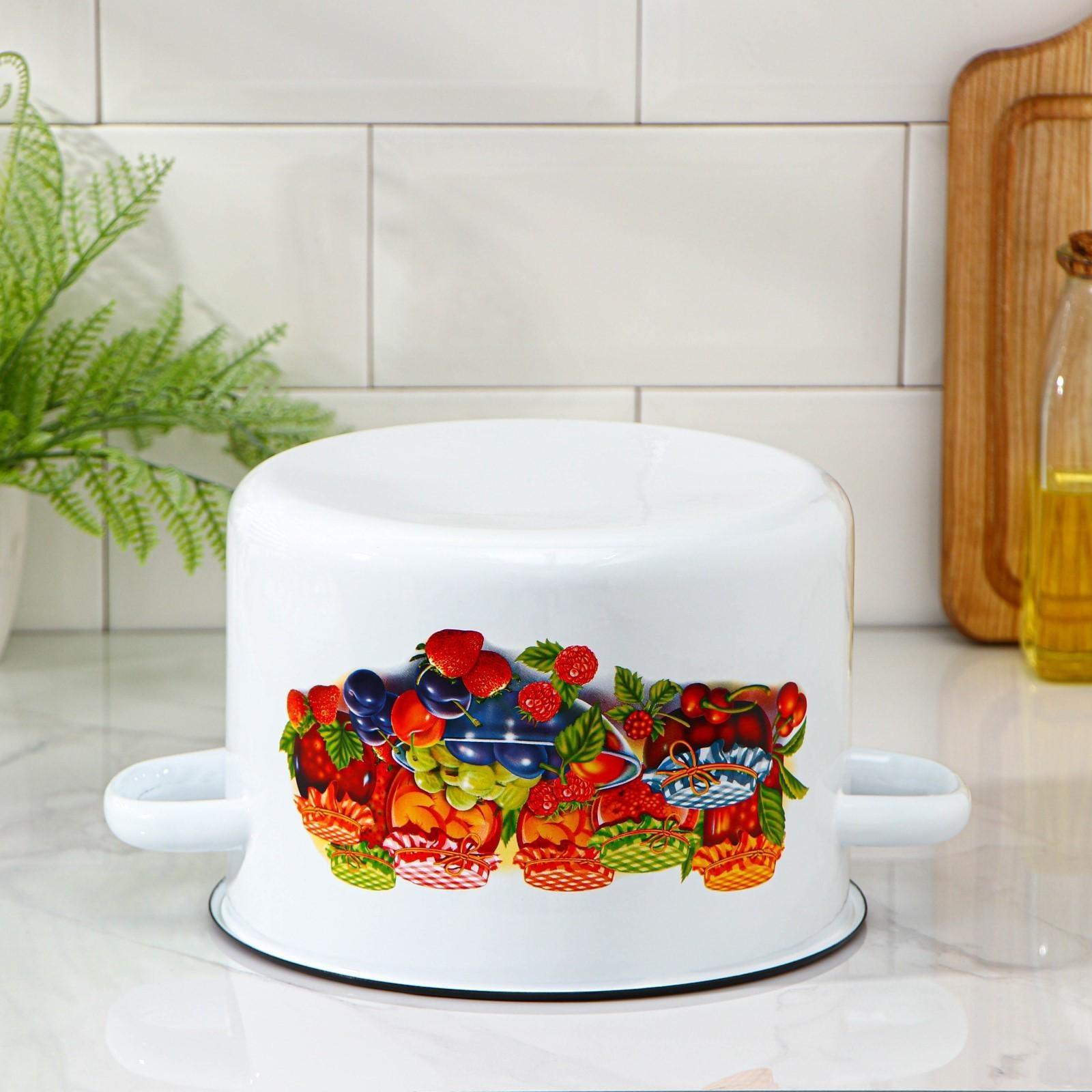 Кастрюля, 4,5 л, индукция, рисунок МИКС, цвет белый