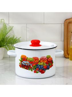 Кастрюля, 4,5 л, индукция, рисунок МИКС, цвет белый