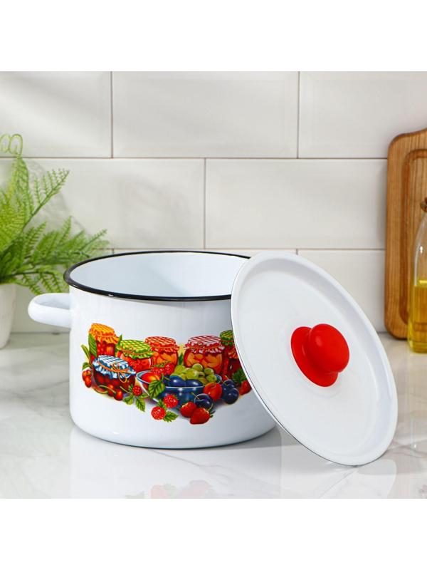 Кастрюля, 4,5 л, индукция, рисунок МИКС, цвет белый