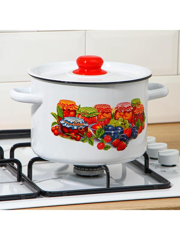 Кастрюля, 4,5 л, индукция, рисунок МИКС, цвет белый