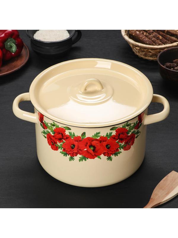 Кастрюля, 4,5 л, индукция, рисунок МИКС, цвет белый