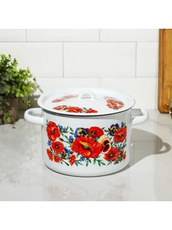 Кастрюля «Маки. Мечта», 4,5 л, индукция, цвет белый