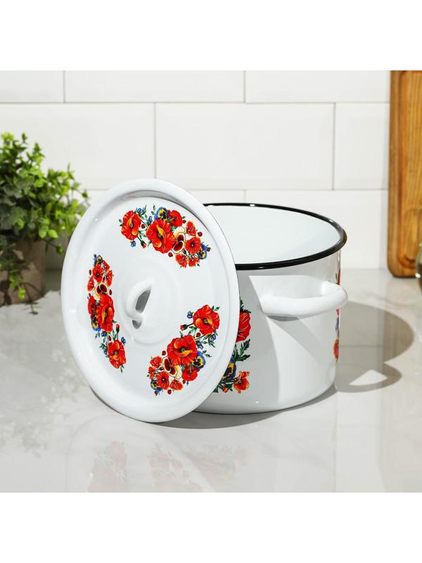 Кастрюля «Маки. Мечта», 4,5 л, индукция, цвет белый