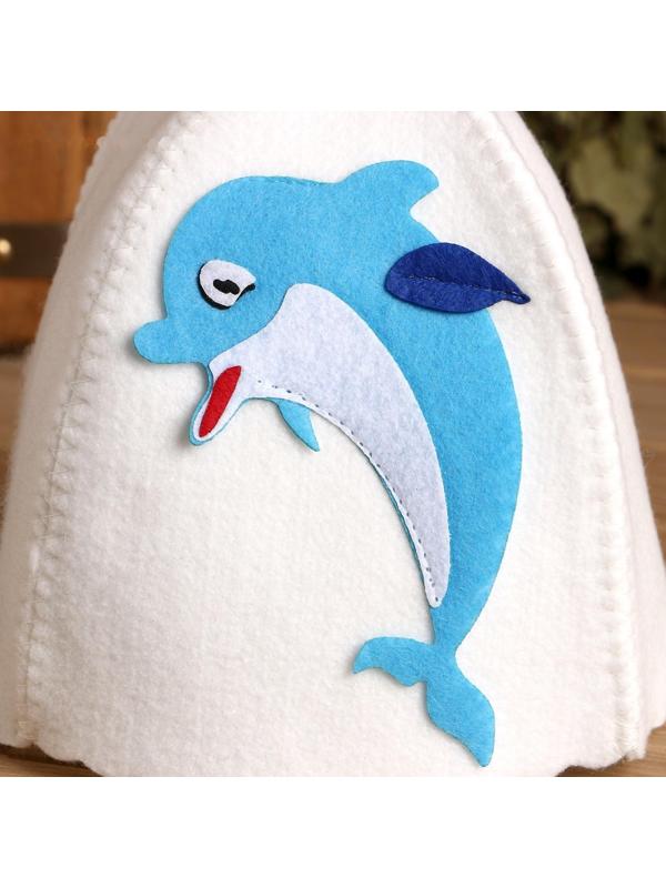 Шапка для бани с детской аппликацией 