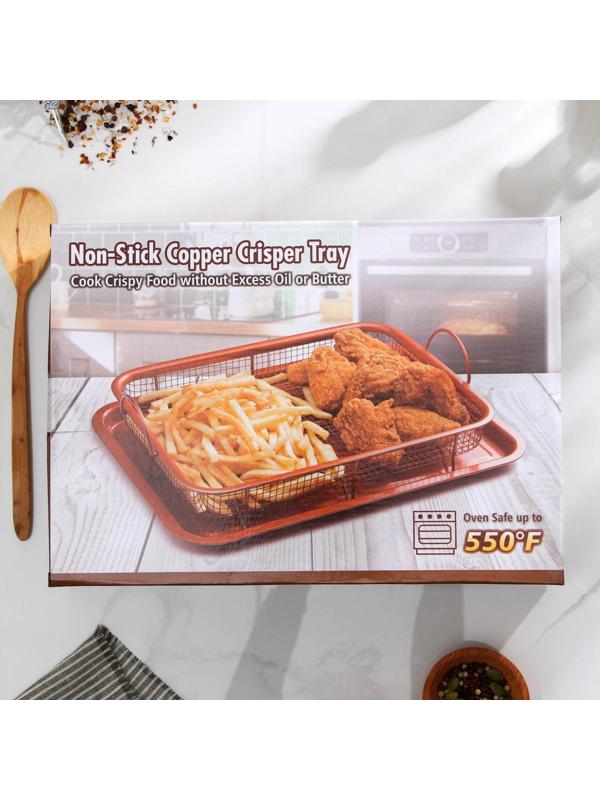 Противень «Прима. Гриль», 35×25 см, с решёткой, антипригарное покрытие, цвет коричневый