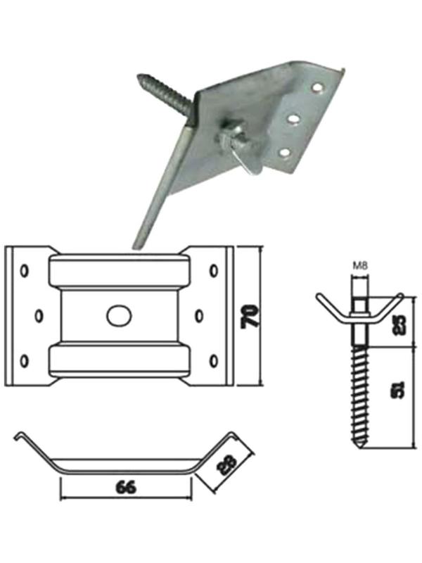 Стяжка мебельного стола,комплект 4 шт, шпилька и гайка барашковая