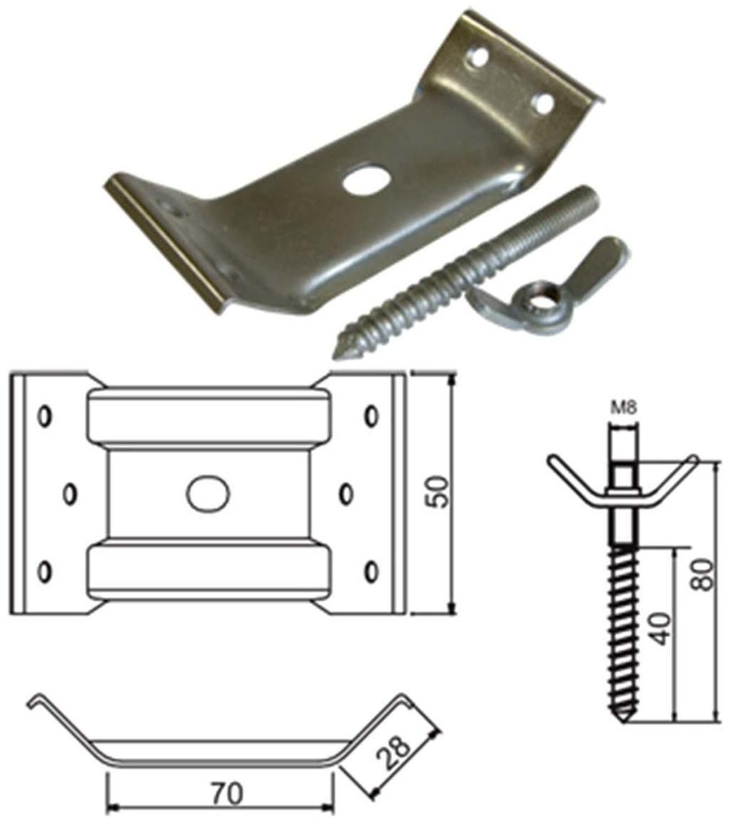Стяжка мебельного стула, комплект 4 шт , шпилька и гайка барашковая